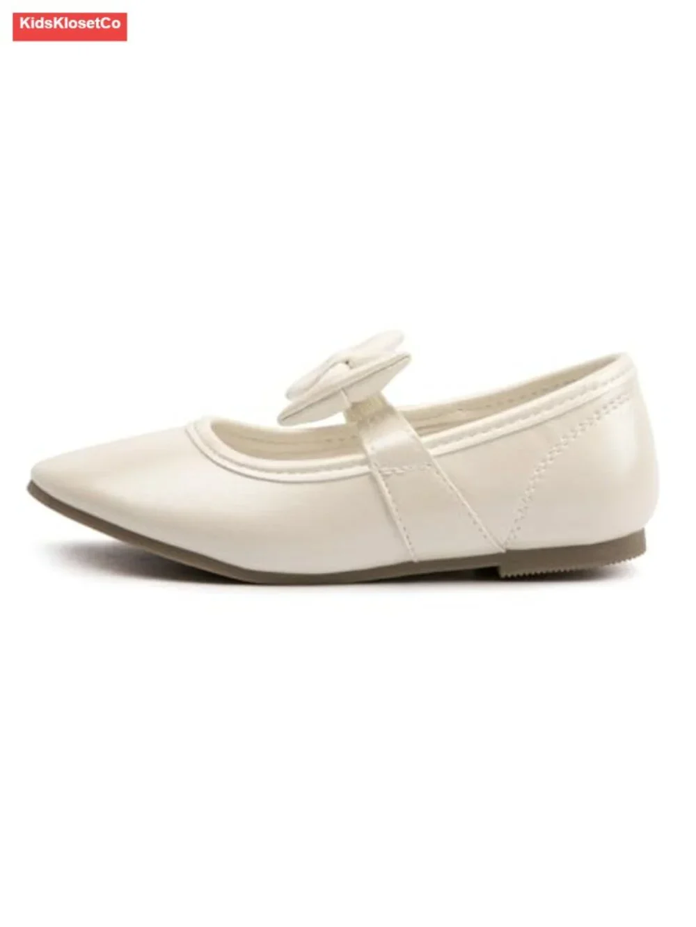 Mary Jane Flats for Girls - Ballet Shoes with Bow, Elastic Strap, Anti-Slip Sole
